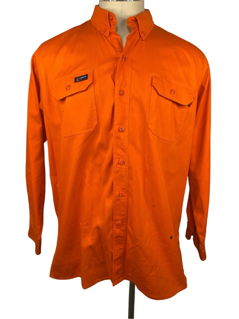 LAPCO FR  High-Visibility Orange Work Shirt - Long Sleeve Men’s XL Long